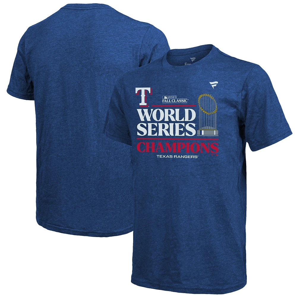 Men's Fanatics Royal Texas Rangers 2023 World Series Champions Locker Room Tri-Blend T-Shirt