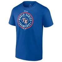 T-shirt fanatiques pour hommes des Royal Texas Rangers Champions de la Série mondiale 2023 volant à domicile