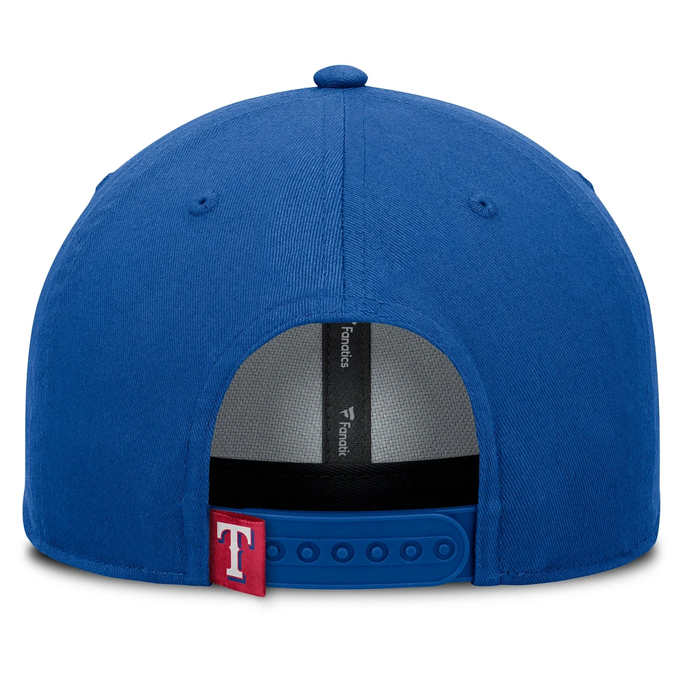 Casquette ajustable en forme de A Clubhouse Foul Ball Fanatics Royal Texas Rangers pour hommes