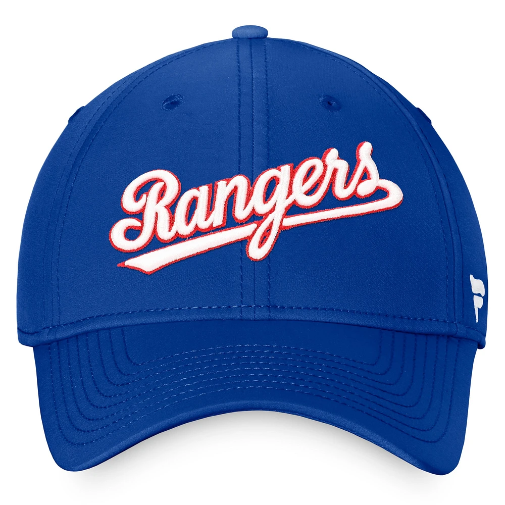 Casquette Cooperstown Core Flex Fanatics Royal Texas Rangers pour hommes