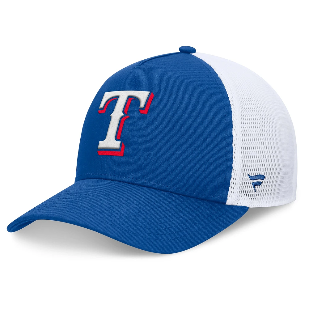 Casquette ajustable à cadre en A fondamental Royal Texas Rangers Fanatics pour hommes