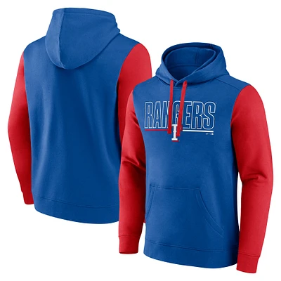 Men's Fanatics Royal Texas Rangers Outline Fleece Pullover Hoodie