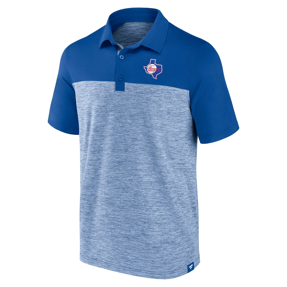 Polo brossé True Classics Avid Fan des Rangers du Texas Royal Fanatics pour hommes