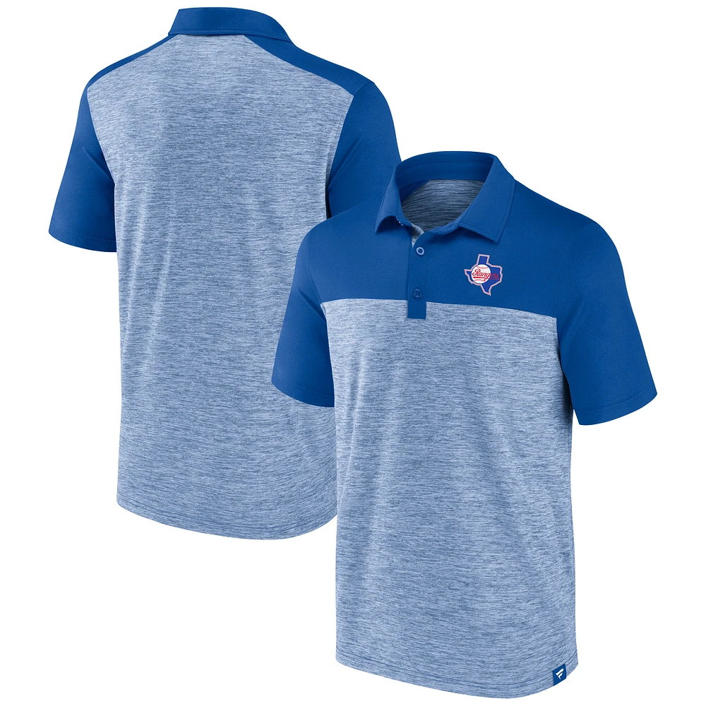 Polo brossé True Classics Avid Fan des Rangers du Texas Royal Fanatics pour hommes