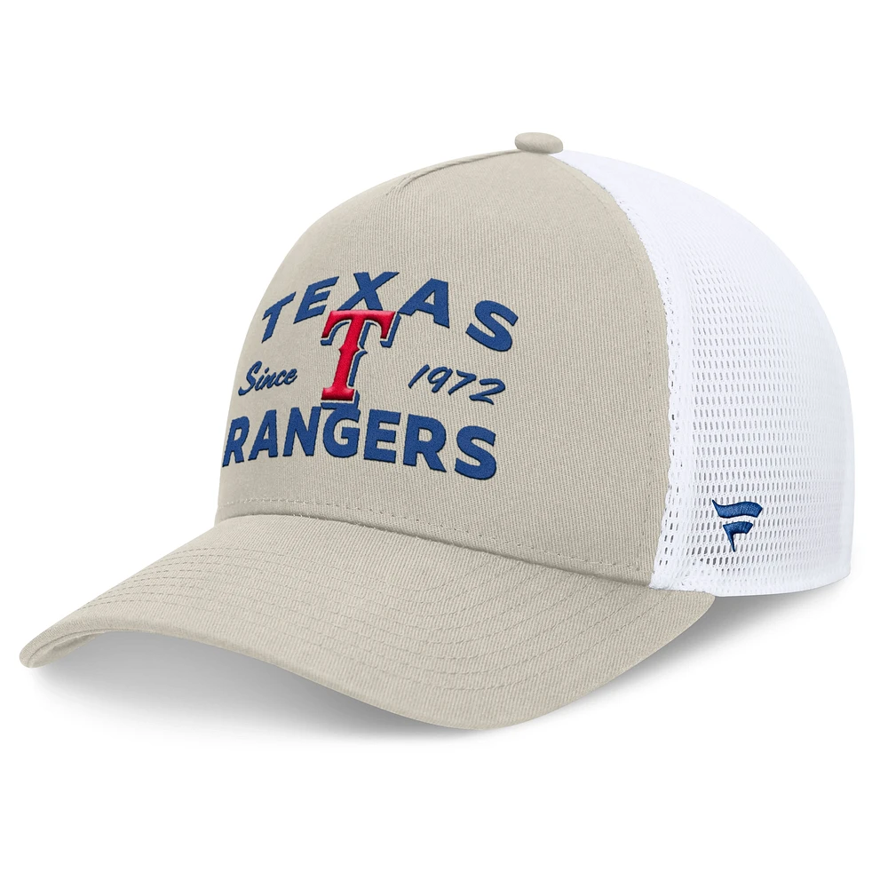 Men's Fanatics Stone Texas Rangers A-Frame Trucker Adjustable Hat