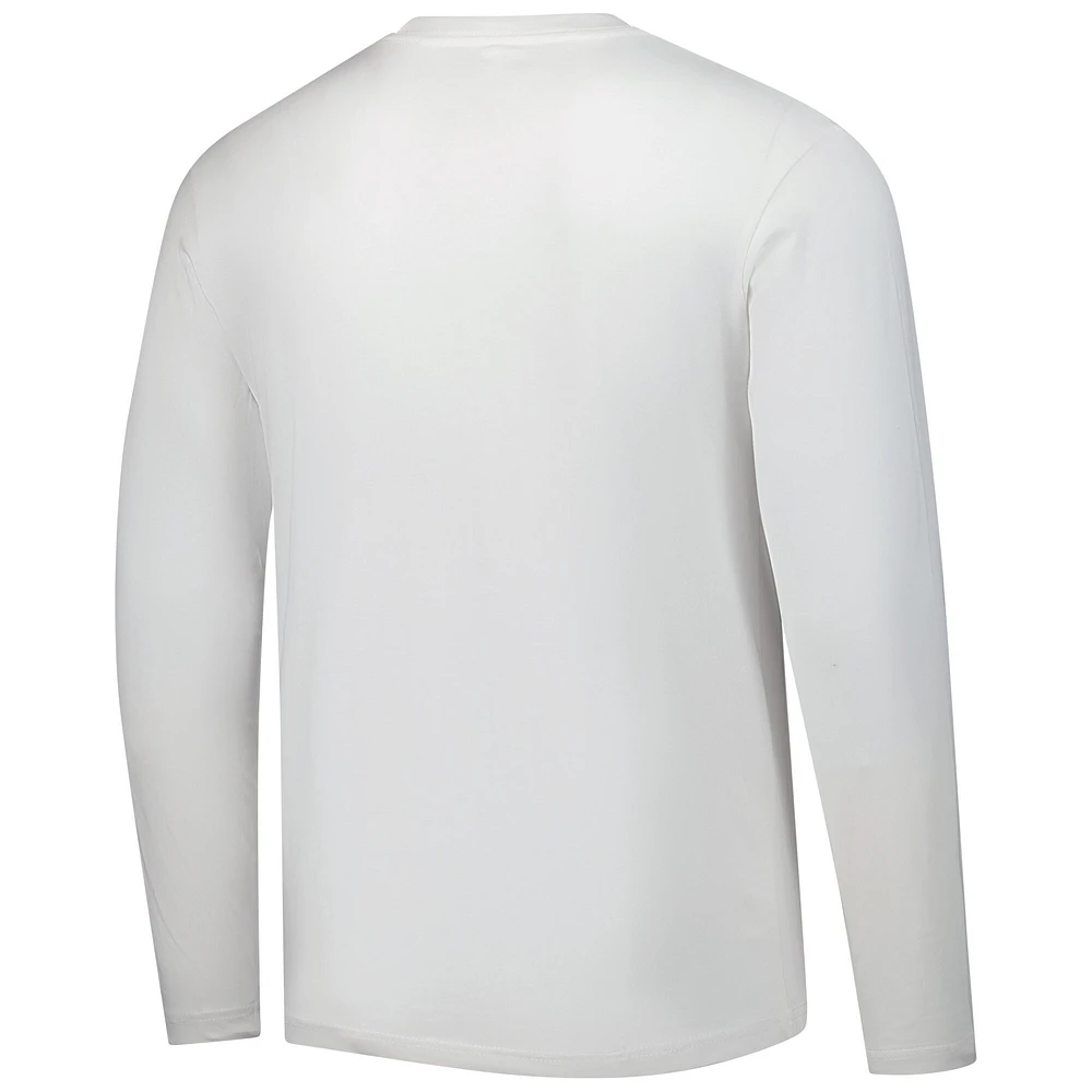 Men's Fanatics  White Texas Rangers Press Box Long Sleeve T-Shirt