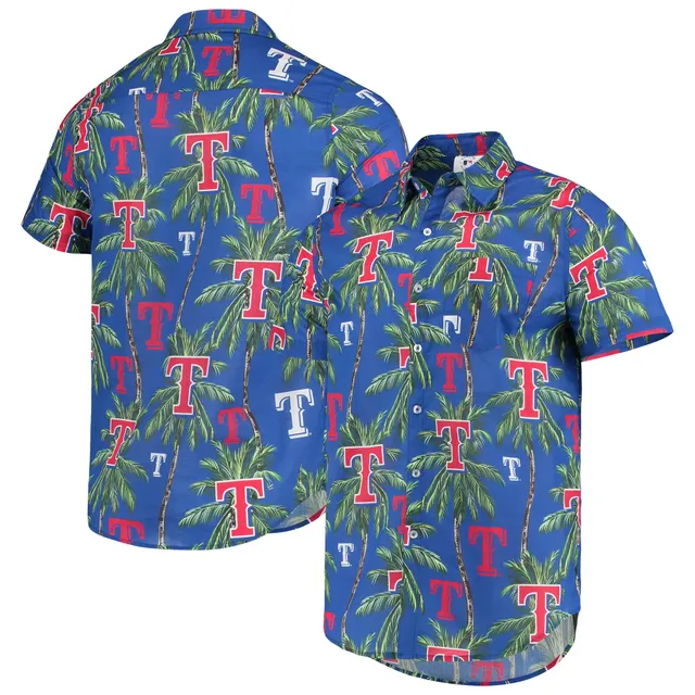 FOCO Royal Los Angeles Dodgers Floral Button Up Shirt