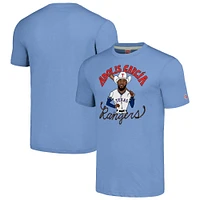 Men's Homage Adolis García Light Blue Texas Rangers Caricature Player Tri-Blend T-Shirt