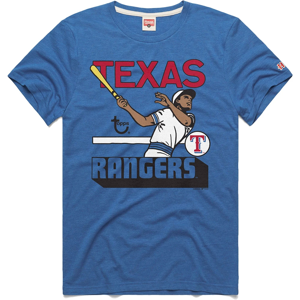 T-shirt triple mélange Homage x Topps Royal Texas Rangers pour homme