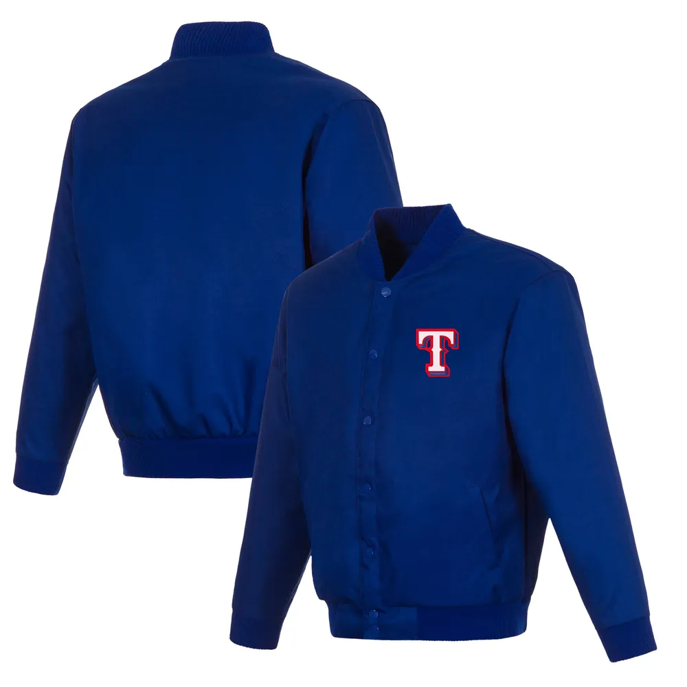 Lids Texas Rangers JH Design Full-Snap Pollytwill Varsity Jacket - Royal