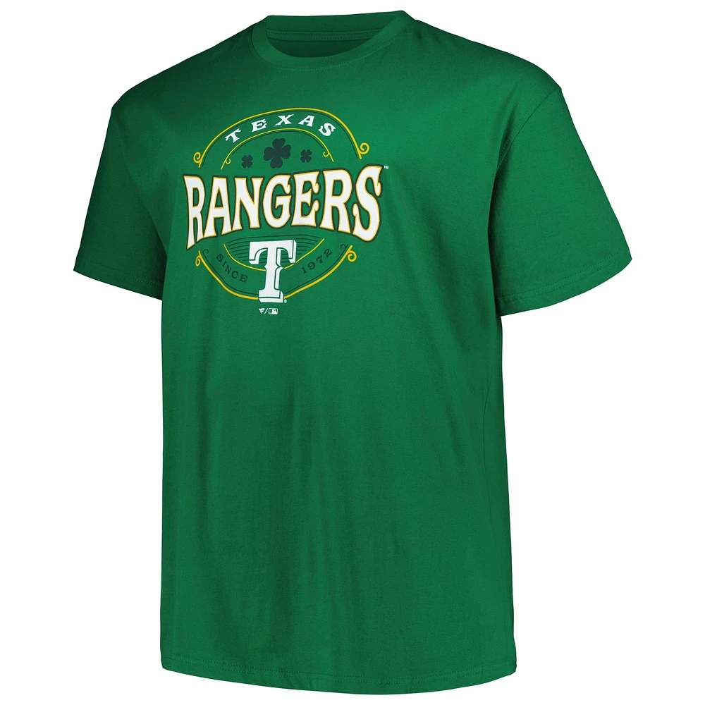 T-shirt celtique grand et des Texas Rangers Kelly Green pour hommes