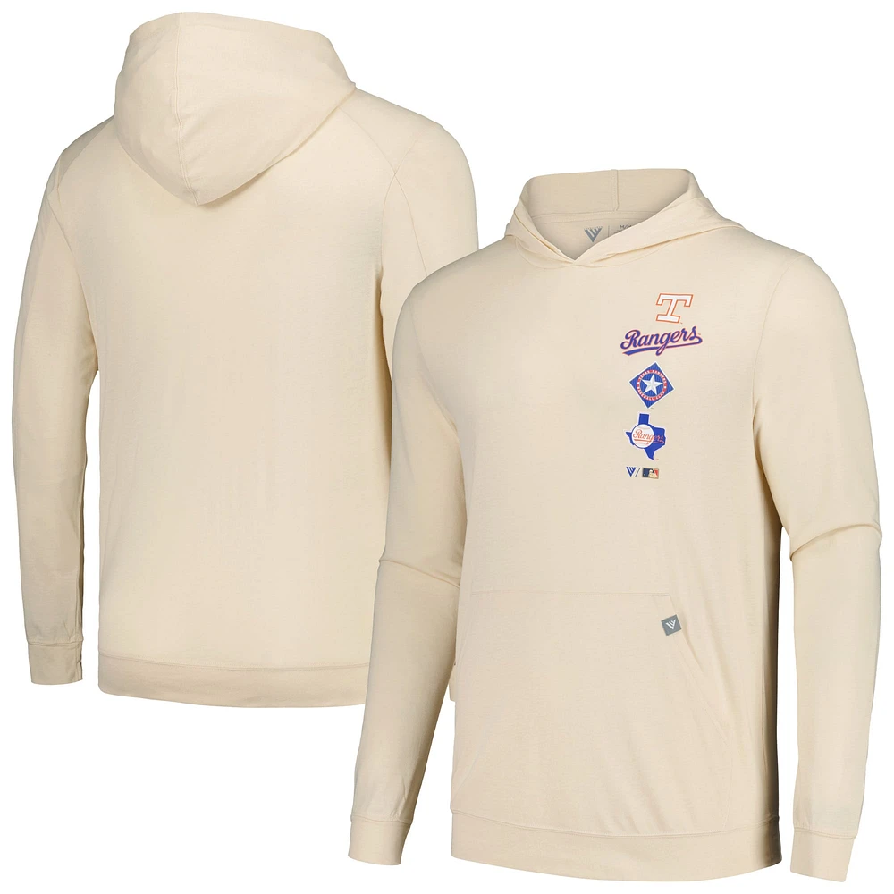 Sweat à capuche crème pour hommes Levelwear Texas Rangers Base Line