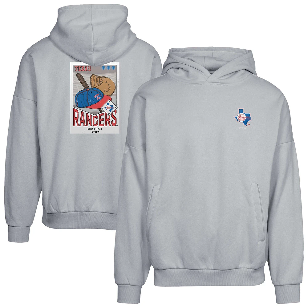 Sweat à capuche gris Texas Rangers Contact Pro Card pour homme Levelwear