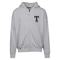 Men's Levelwear  Gray Texas Rangers Oversized Uphill Digital Camo Full-Zip Hoodie