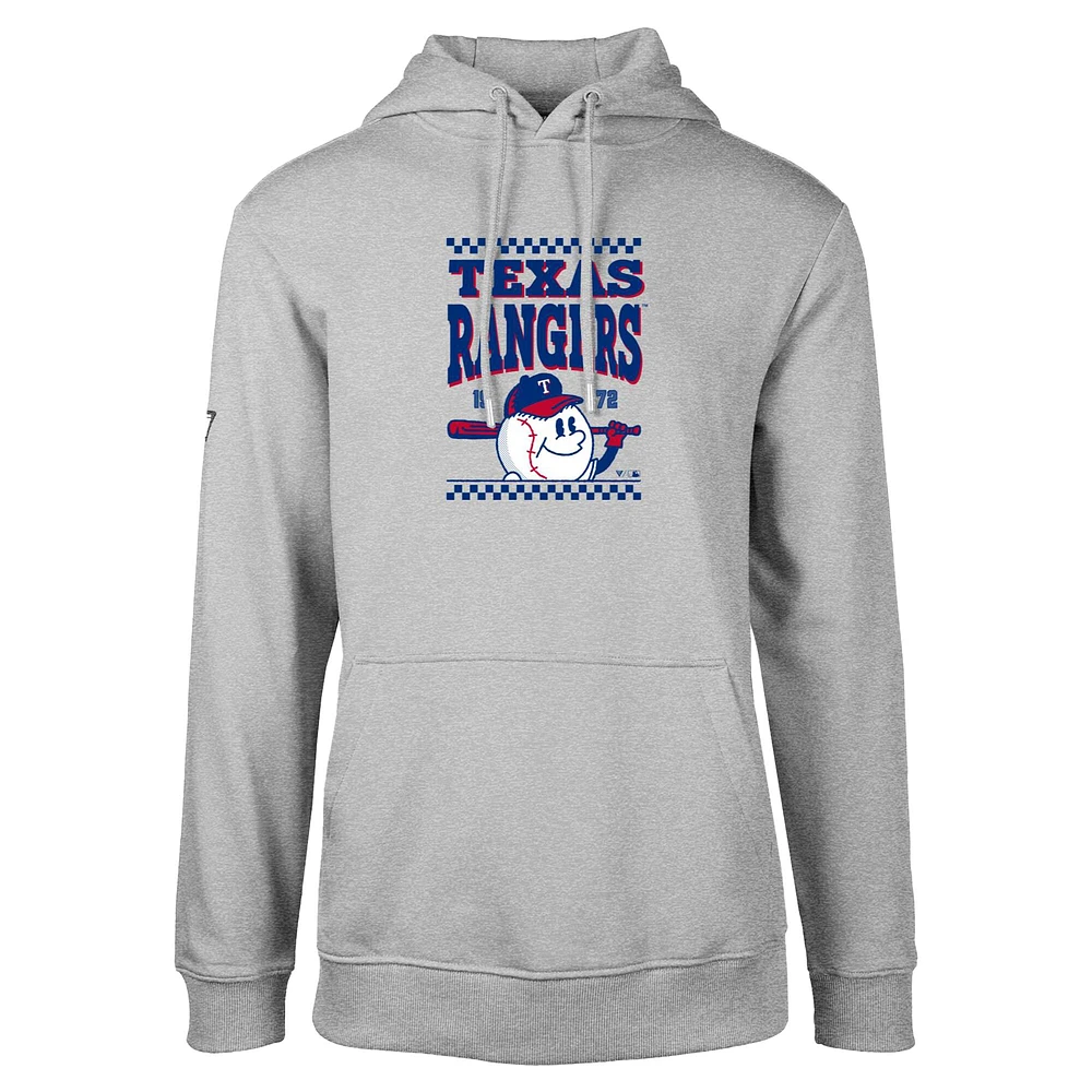 Men's Levelwear Gray Texas Rangers Podium Inaugural Pullover Hoodie