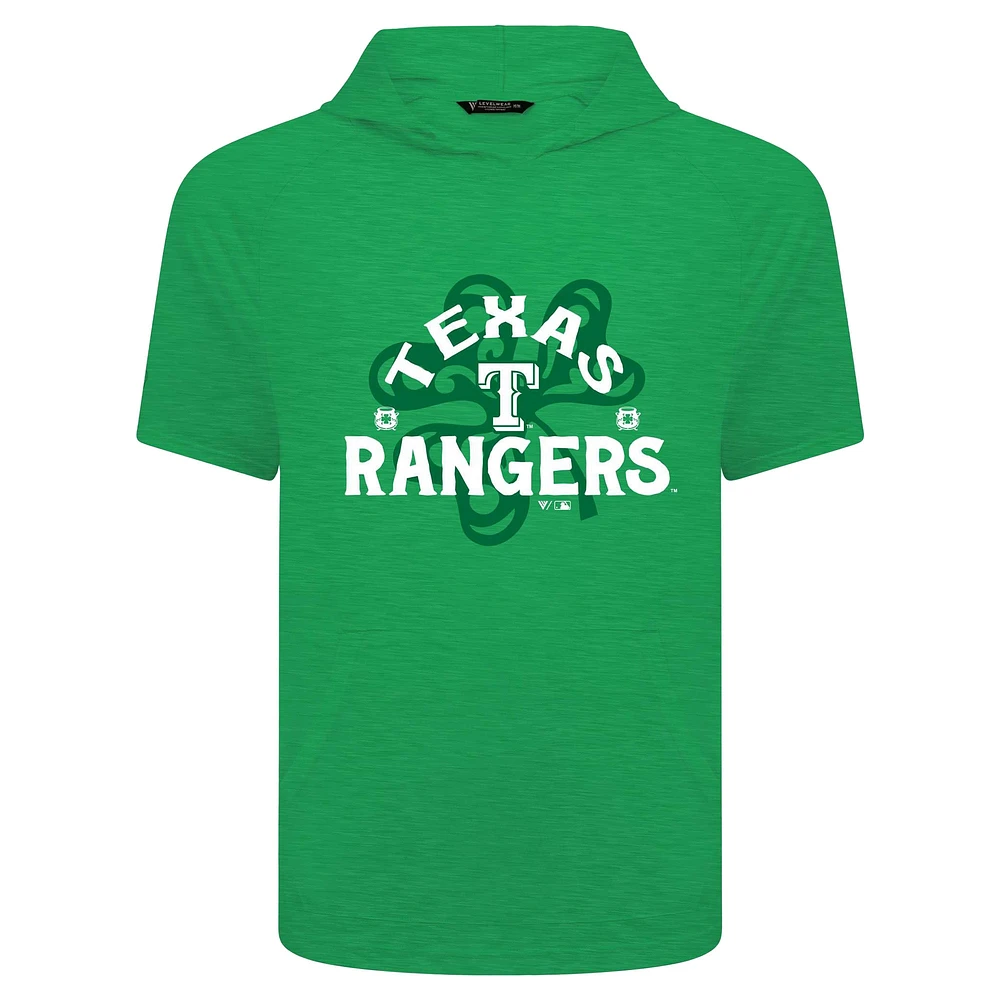 Men's Levelwear Green Texas Rangers St. Patrick's Day Phase Shamrock Short Sleeve T-Shirt Hoodie