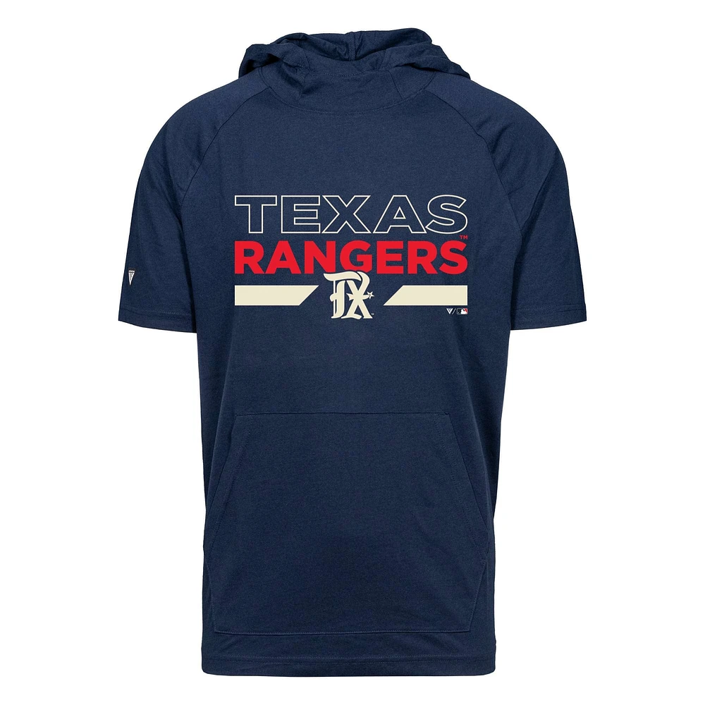 Men's Levelwear Navy Texas Rangers City Connect Relay No Hitter Short Sleeve Hoodie T-Shirt
