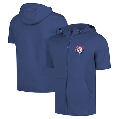 Levelwear pour hommes Royal Texas Rangers Recruit Sweat à capuche entièrement zippé manches courtes