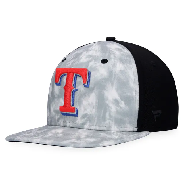 Texas Rangers Fanatics Branded Iconic Lock Up Snapback Hat - Royal/Red