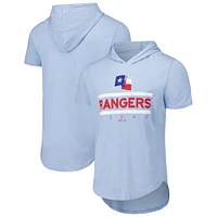 T-shirt à capuche bleu clair Majestic Threads Texas Rangers Tri-Blend pour hommes