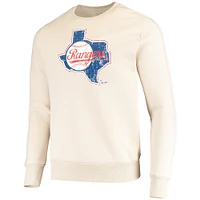 Men's Majestic Threads Oatmeal Texas Rangers Fleece Pullover Sweatshirt