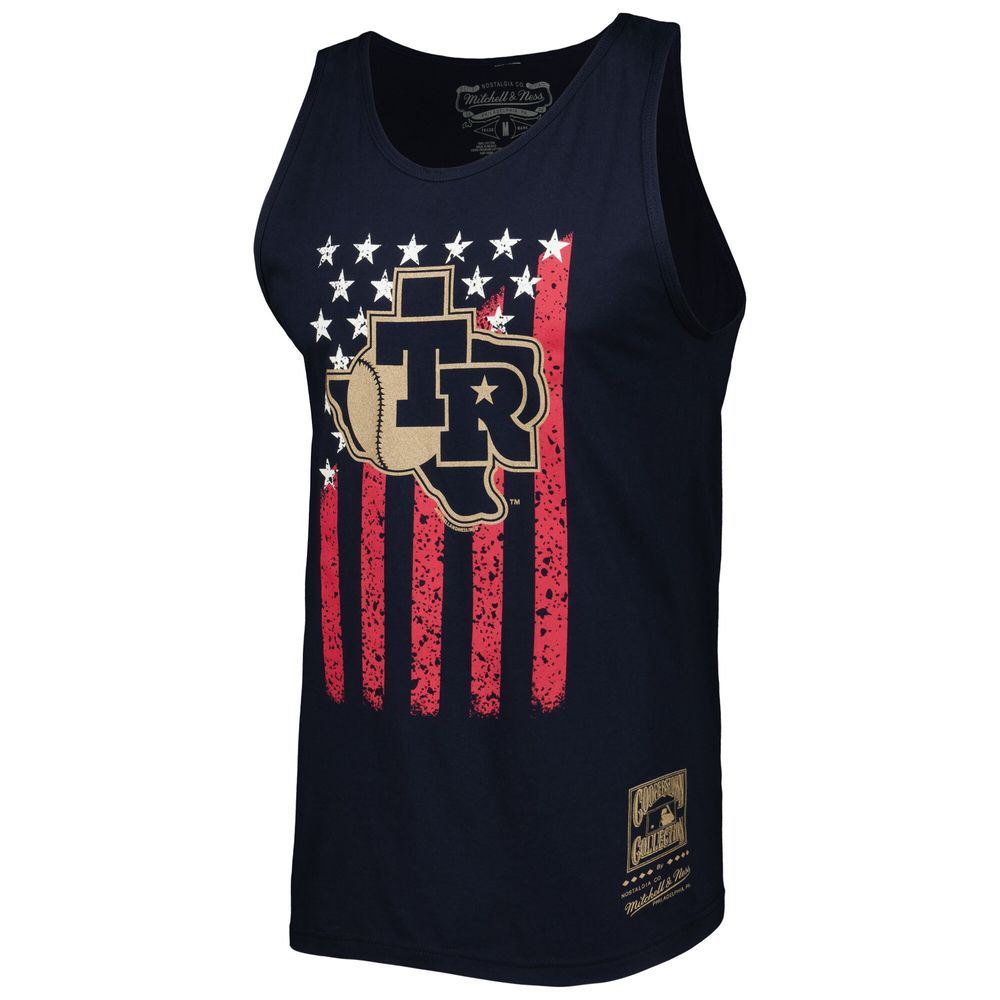 Men's Mitchell & Ness Navy Texas Rangers Cooperstown Collection Stars and Stripes Tank Top