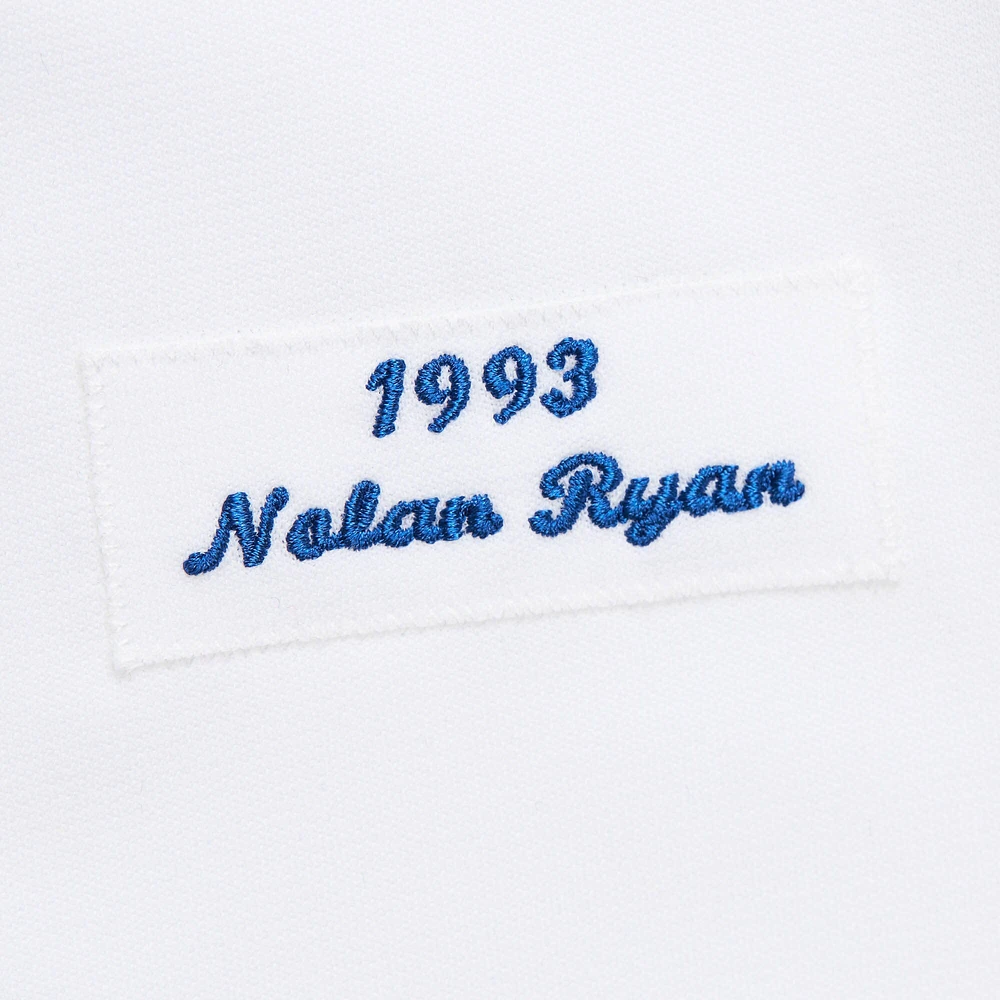 Mitchell & Ness Nolan Ryan Blanc Texas Rangers 1993 Cooperstown Collection Maillot authentique pour hommes