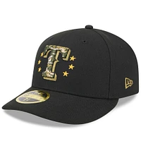 Casquette ajustée 59FIFTY à profil bas pour la Journée des Forces armées 2024 Texas Rangers New Era noire homme