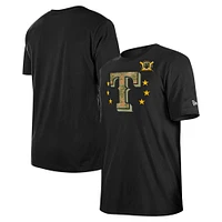 T-shirt noir pour la Journée des forces armées 2024 Texas Rangers New Era homme