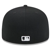 Men's New Era Black Texas Rangers 2025 MLB Clubhouse 59FIFTY Fitted Hat