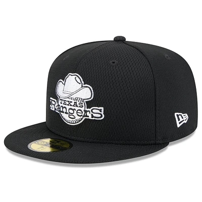 Men's New Era Black Texas Rangers 2025 MLB Clubhouse 59FIFTY Fitted Hat