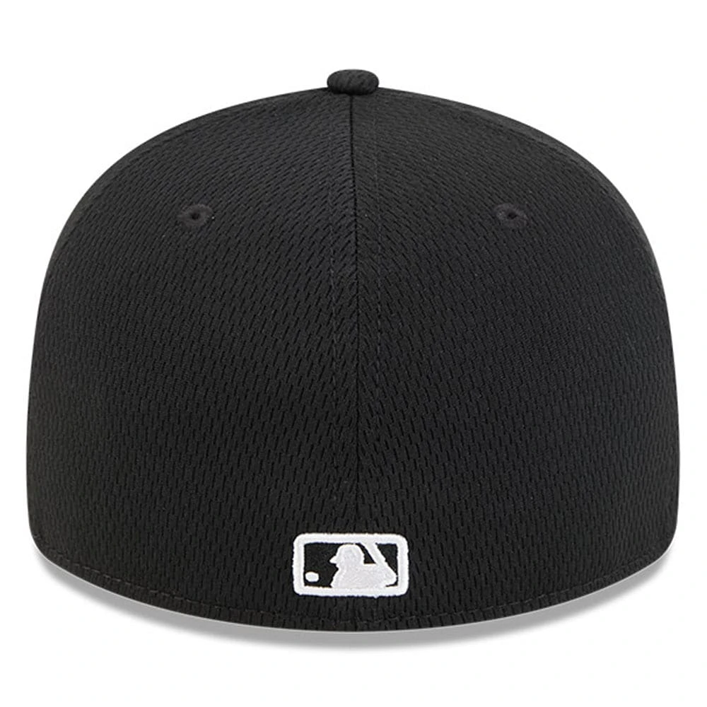 Men's New Era Black Texas Rangers 2025 MLB Clubhouse Low Profile 59FIFTY Fitted Hat