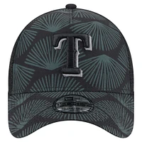 Casquette ajustable Texas Rangers 9FORTY A-Frame Trucker noire New Era pour homme