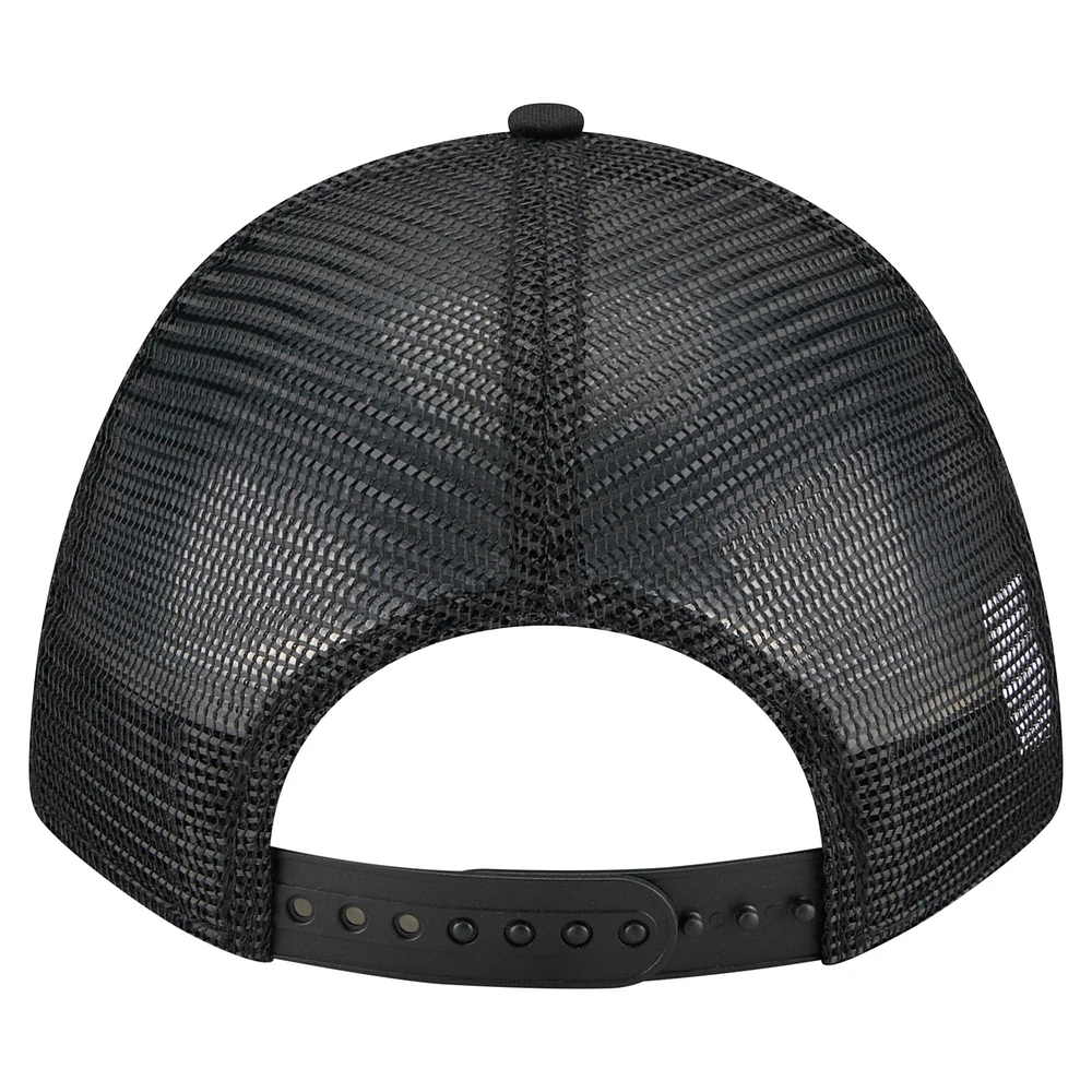 Casquette camionneur ajustable noire Texas Rangers City Initial 9FORTY pour homme de New Era