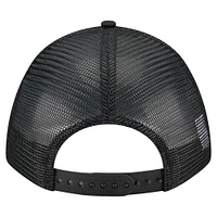 Casquette camionneur ajustable noire Texas Rangers City Initial 9FORTY pour homme de New Era