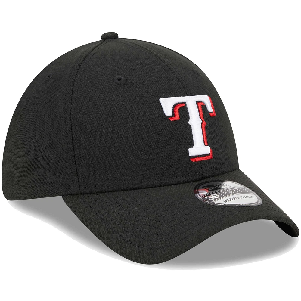 Casquette Flex 39THIRTY Texas Rangers New Era pour homme avec logo noir