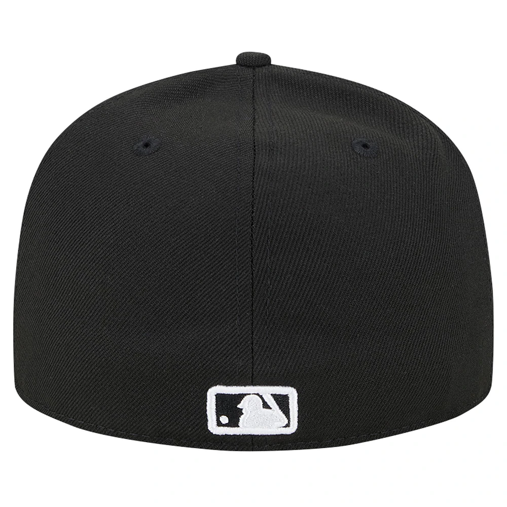 Men's New Era Black Texas Rangers Logo 59FIFTY Fitted Hat