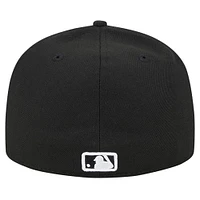 Men's New Era Black Texas Rangers Logo 59FIFTY Fitted Hat