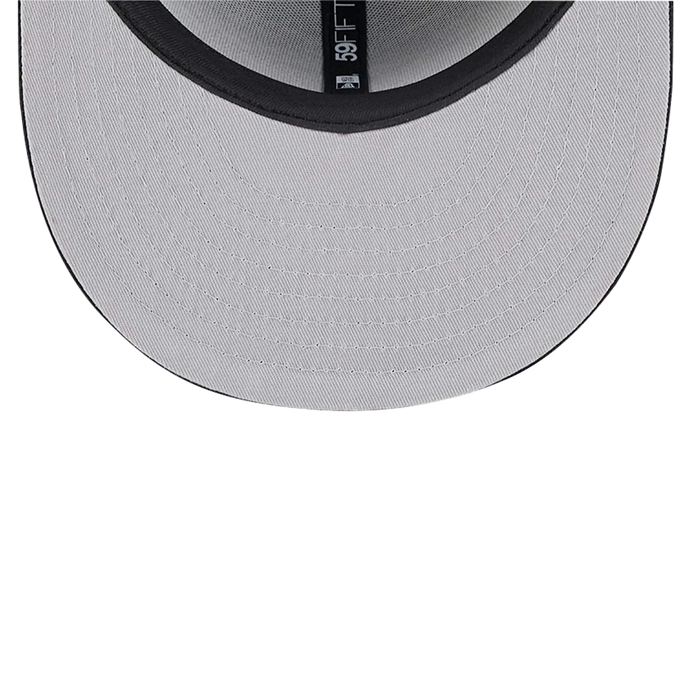 Men's New Era Black Texas Rangers Logo 59FIFTY Fitted Hat