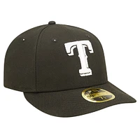 Casquette ajustée 59FIFTY à profil bas des Texas Rangers New Era pour hommes, noire