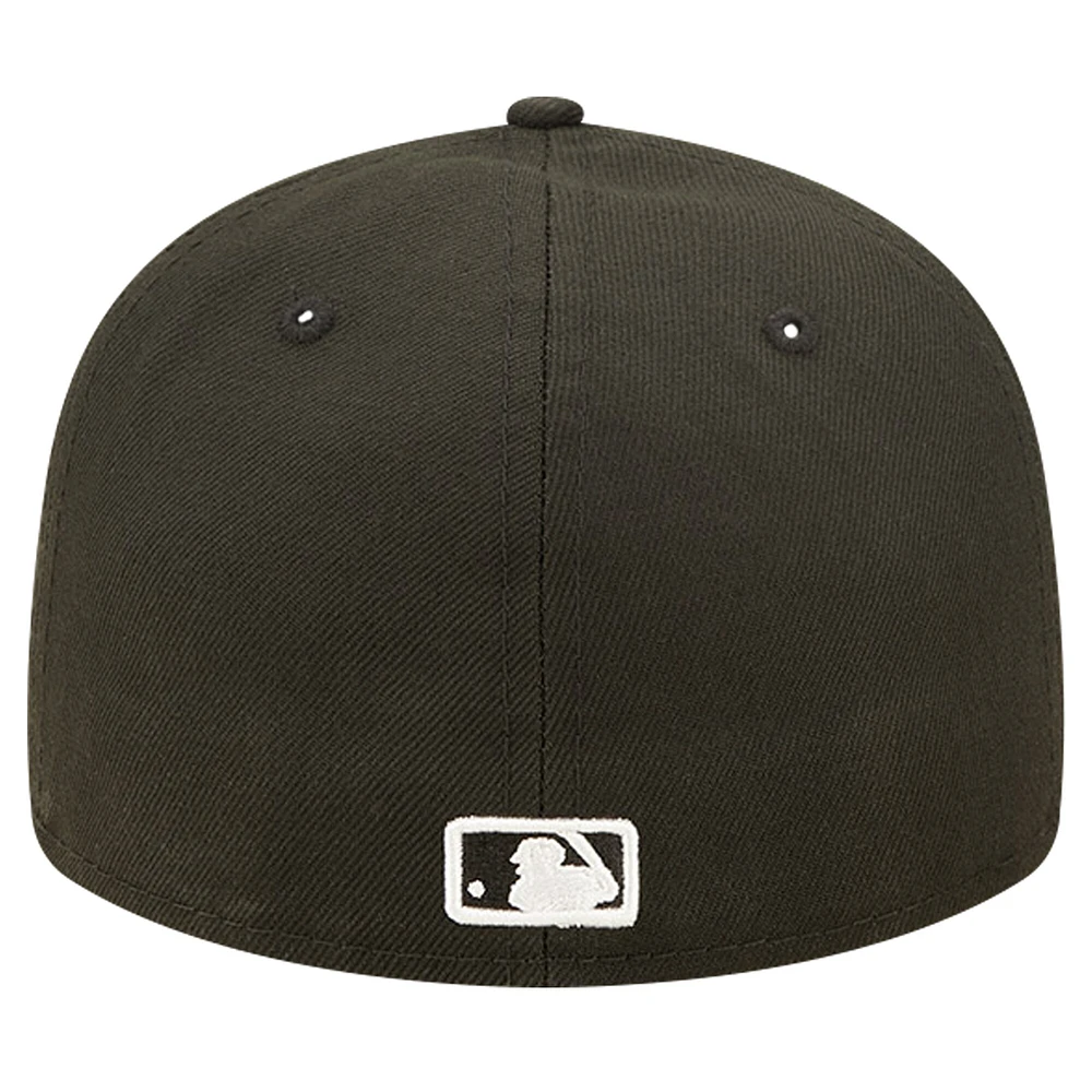 Casquette ajustée 59FIFTY à profil bas des Texas Rangers New Era pour hommes, noire