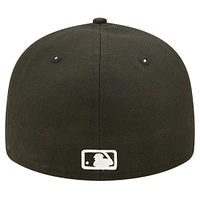 Casquette ajustée 59FIFTY à profil bas des Texas Rangers New Era pour hommes, noire