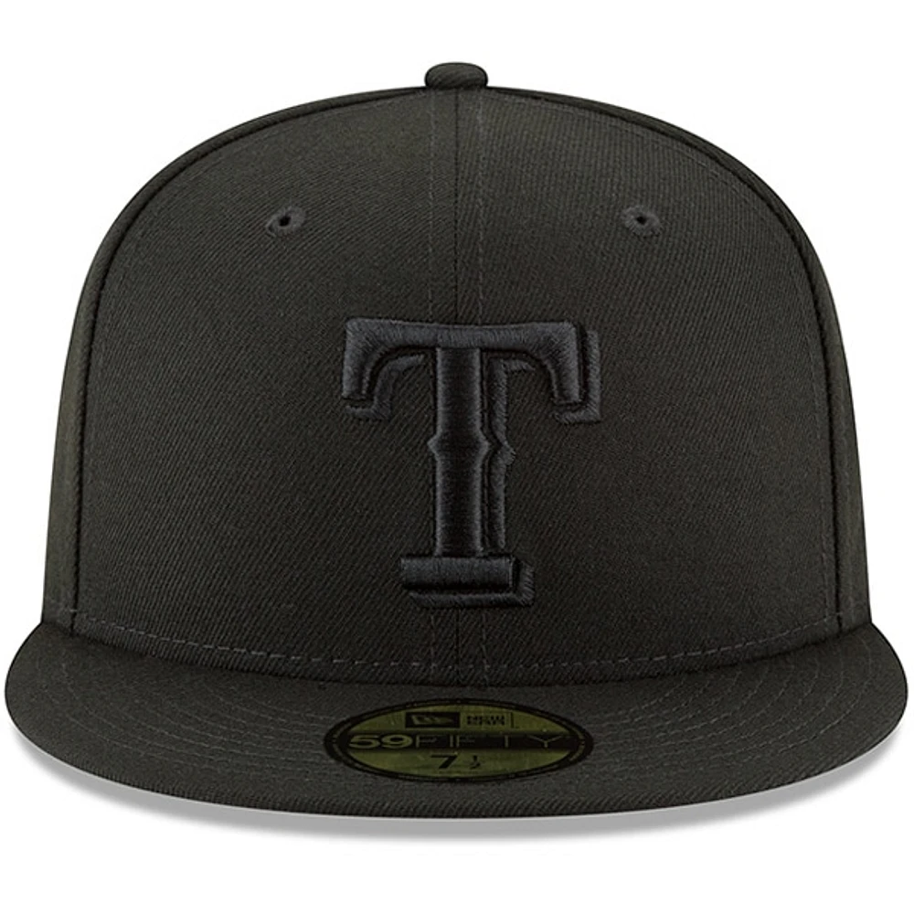 Men's New Era Black Texas Rangers Primary Logo Basic 59FIFTY Fitted Hat