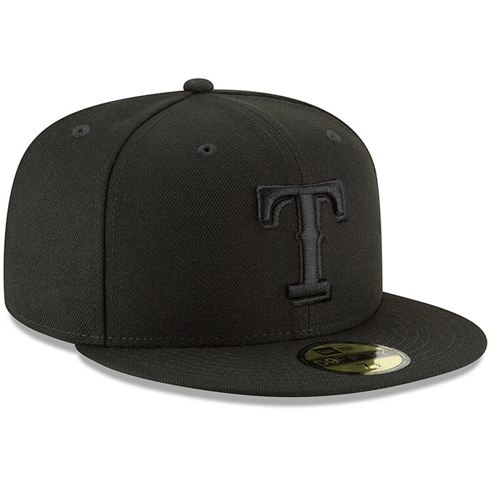 Men's New Era Black Texas Rangers Primary Logo Basic 59FIFTY Fitted Hat