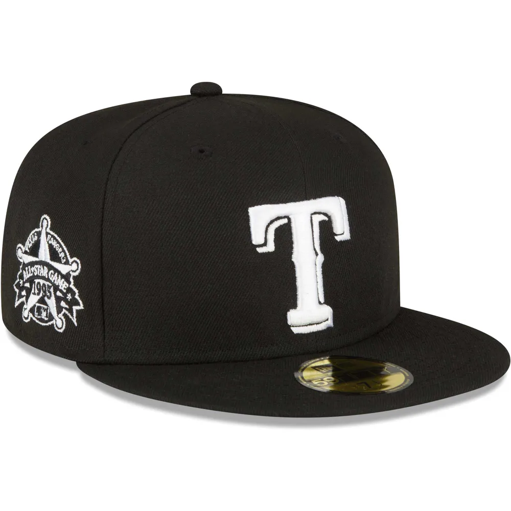 Texas Rangers Fanatics Branded Black on Black Snapback Hat