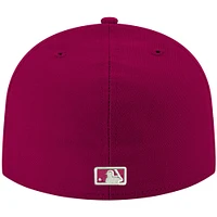 Men's New Era Cardinal Texas Rangers White Logo 59FIFTY Fitted Hat