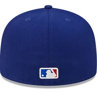 Casquette ajustée 59FIFTY d'entraînement des Texas Rangers New Era pour hommes, crème