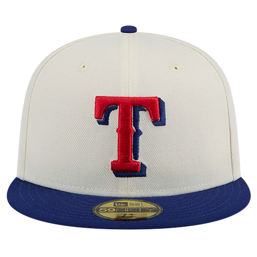 Men's New Era Cream Texas Rangers Chrome 59FIFTY Fitted Hat
