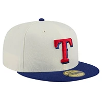 Men's New Era Cream Texas Rangers Chrome 59FIFTY Fitted Hat