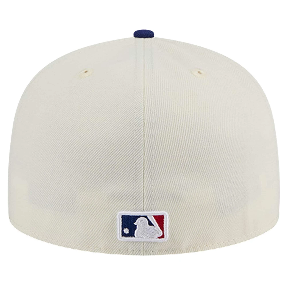 Men's New Era Cream Texas Rangers Chrome 59FIFTY Fitted Hat